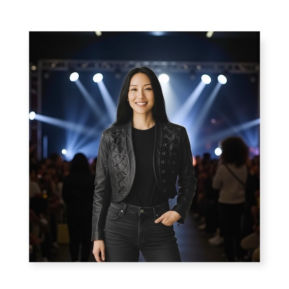 Vintage 90s: Erez x Lillie Rubin ☻︎ Whip Stitch Leather Jacket ☻︎ Gold Hardware - Picture 15 of 16